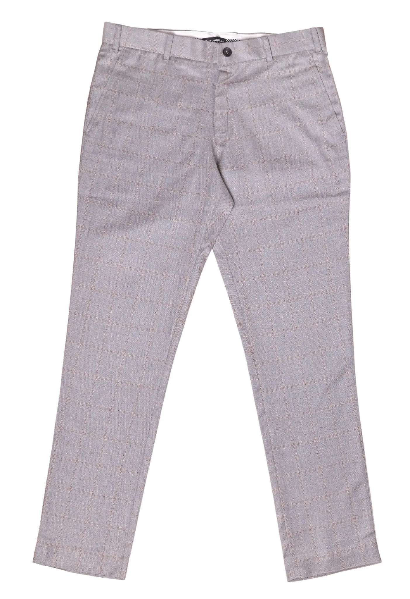 Grey color check blend cotton trousers pant for men