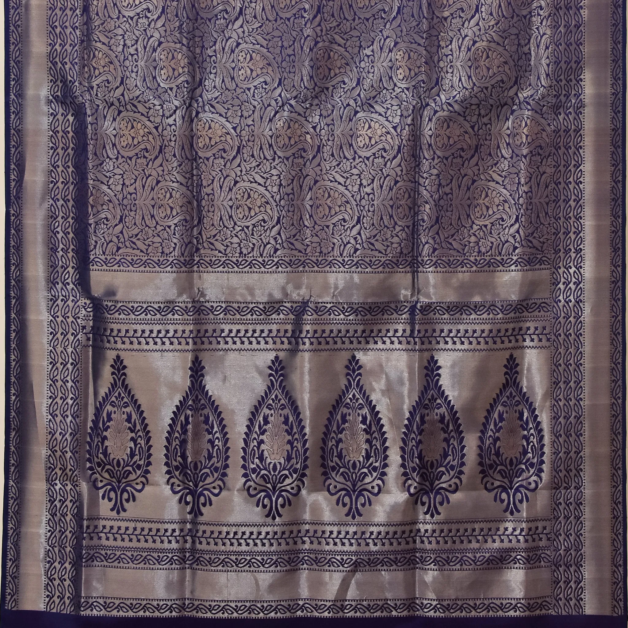 Handwoven Blue Upadda Silk Saree - 430N013764DSS