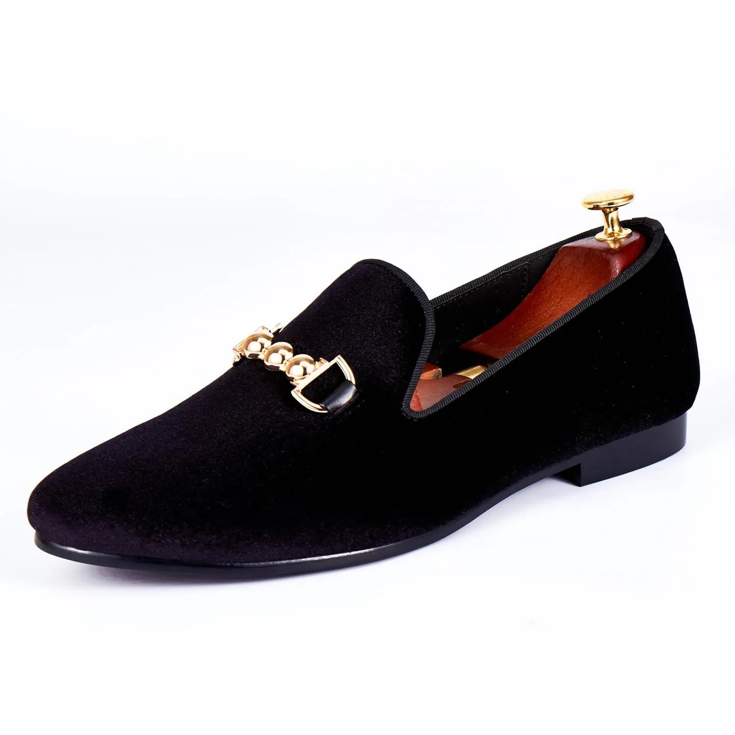 Harpelunde Formal Buckle Strap Wedding Shoes Men Red Velvet Loafers