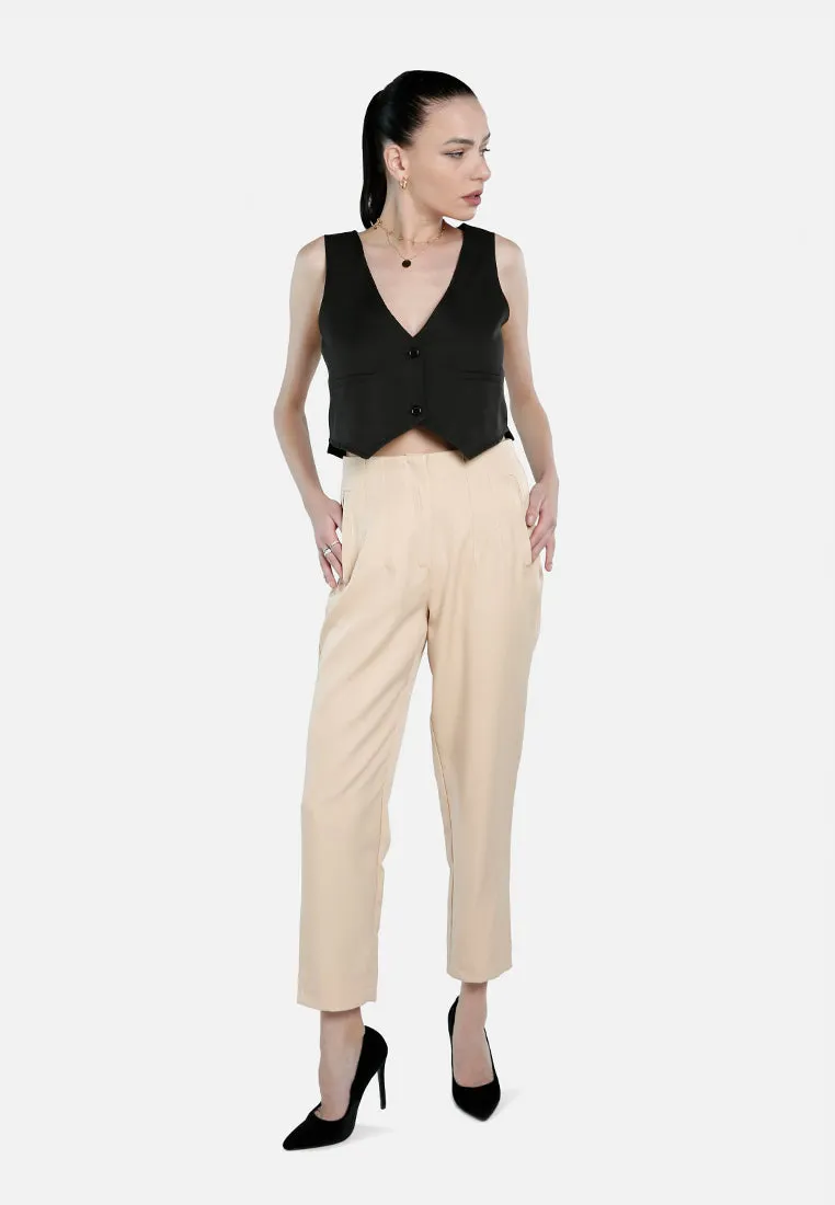 High Waist Semi Casual Trousers