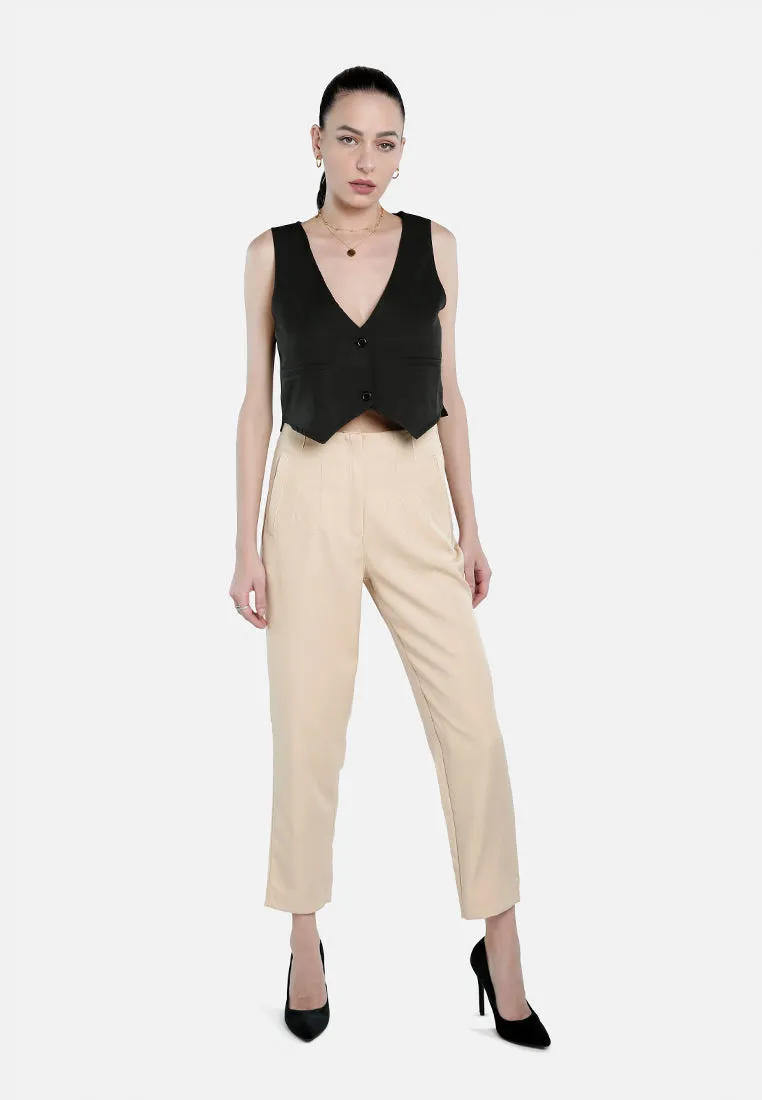 High Waist Semi Casual Trousers