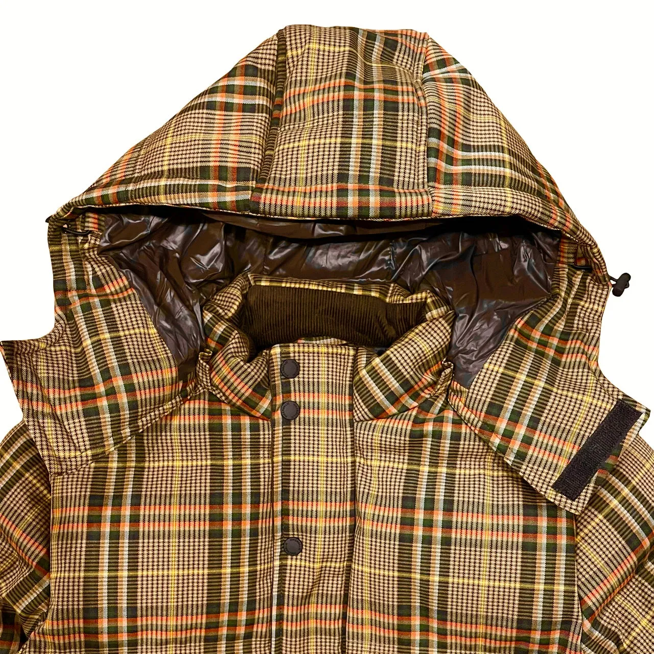 HIKERDELIC Calland Plaid Puffer Jacket Brown Plaid