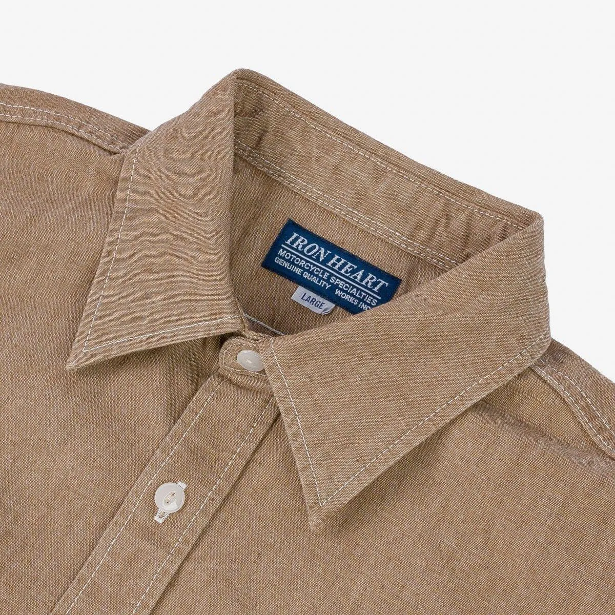 Iron Heart - IHSH-363-MOC - 10oz Organic Chambray Work Shirt - Mocha