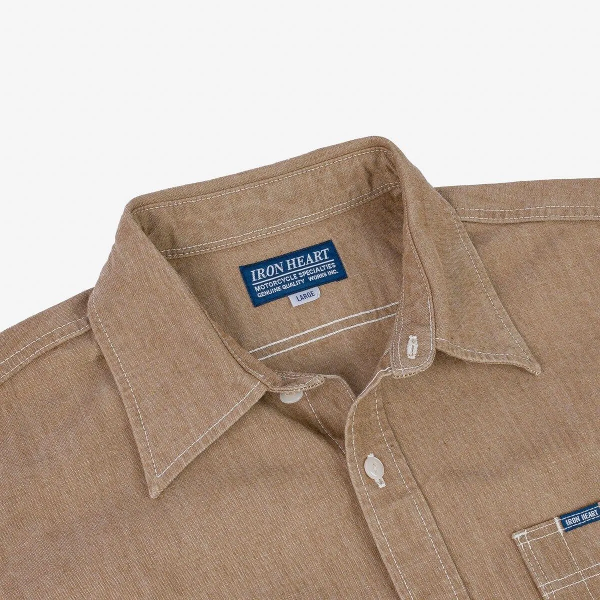 Iron Heart - IHSH-363-MOC - 10oz Organic Chambray Work Shirt - Mocha