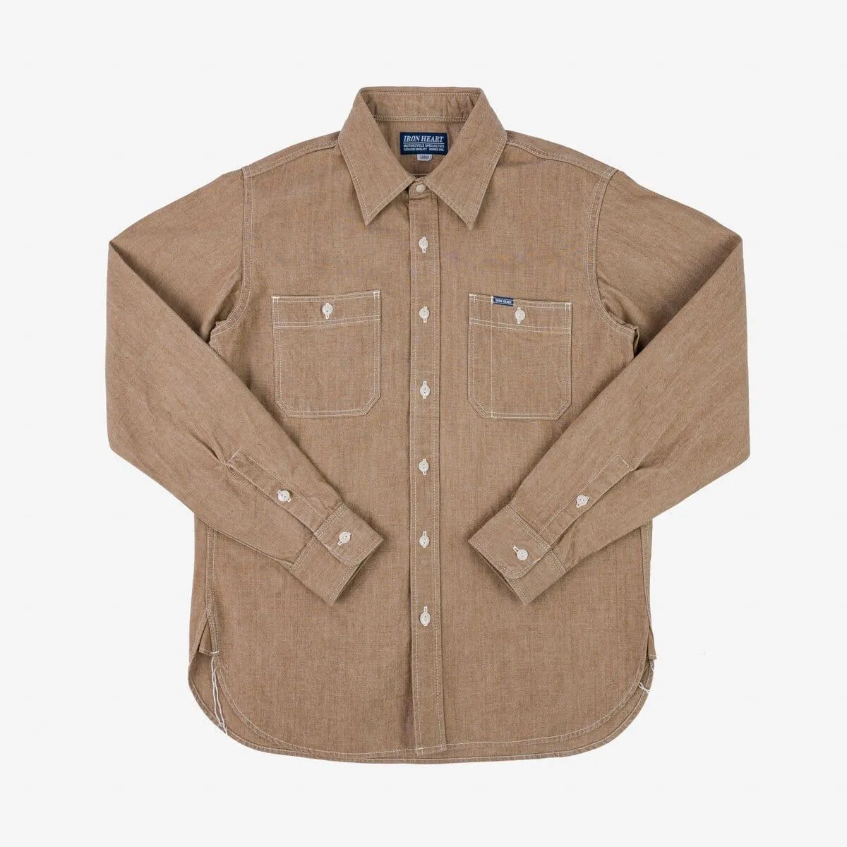 Iron Heart - IHSH-363-MOC - 10oz Organic Chambray Work Shirt - Mocha