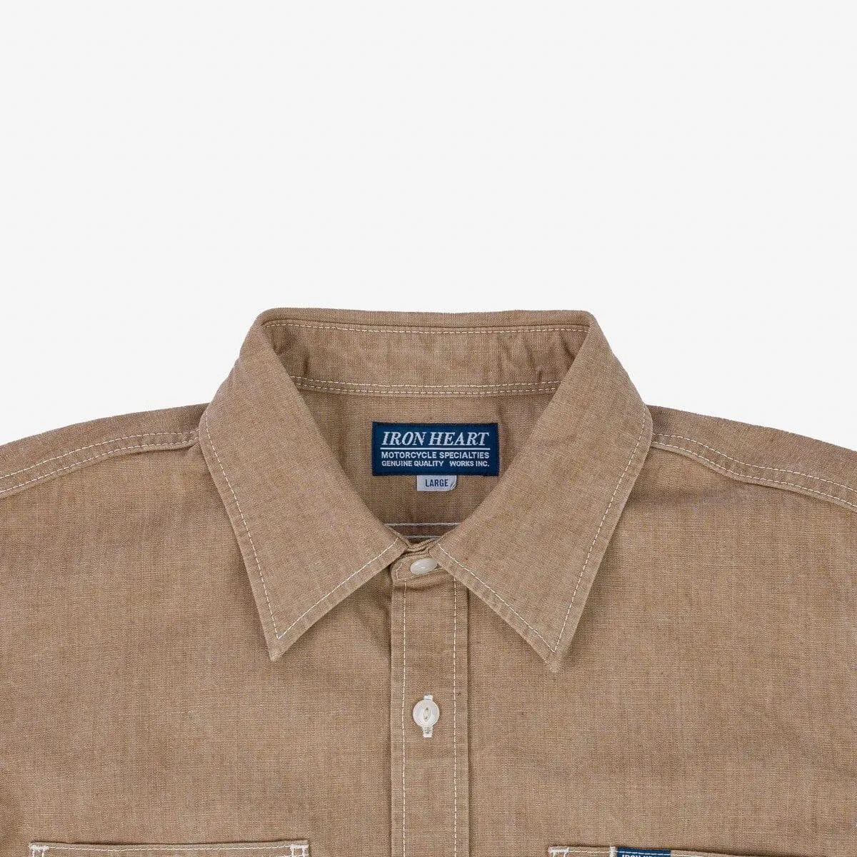 Iron Heart - IHSH-363-MOC - 10oz Organic Chambray Work Shirt - Mocha