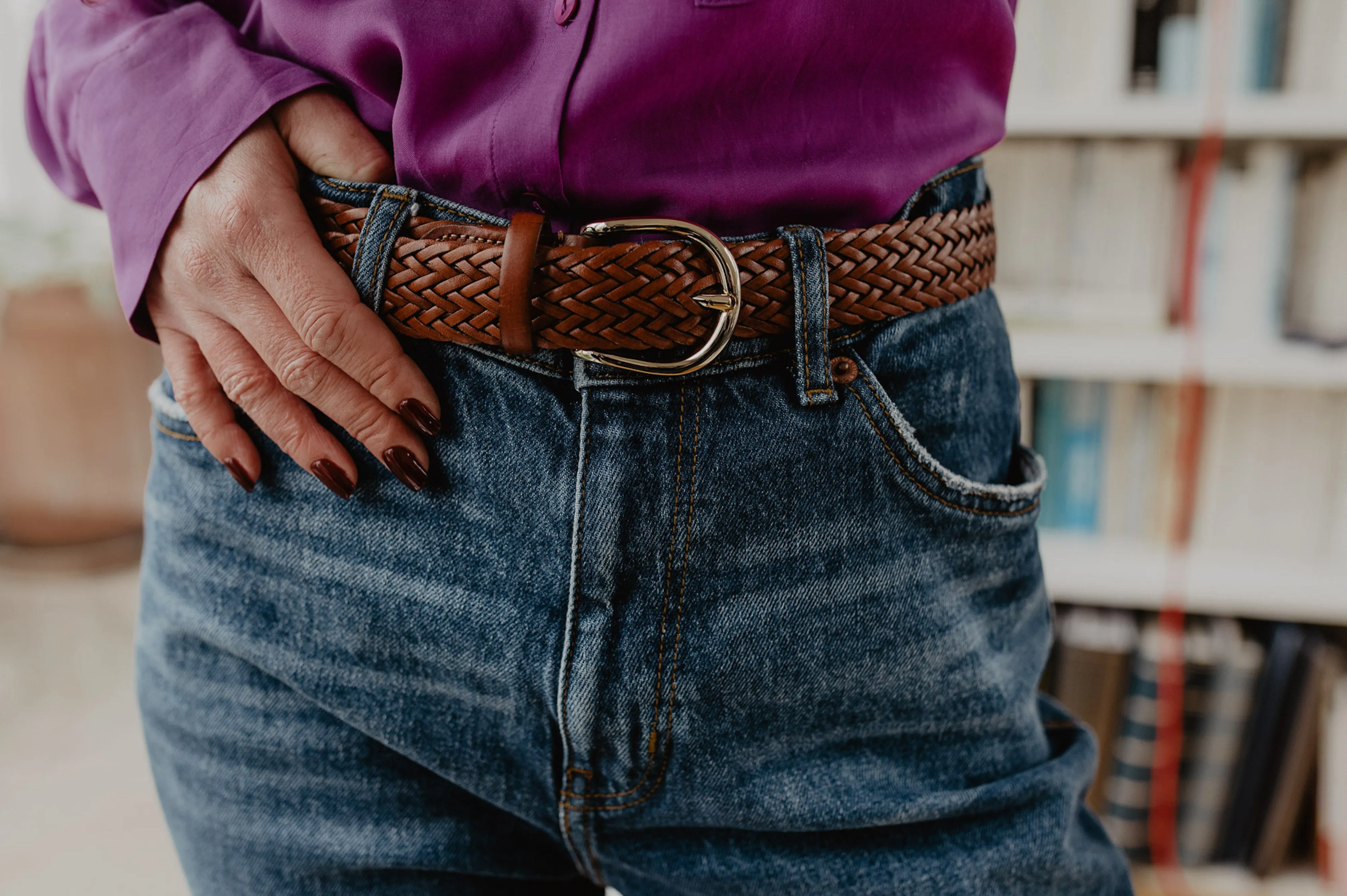 La Ceinture Tressée Cuir Bergame