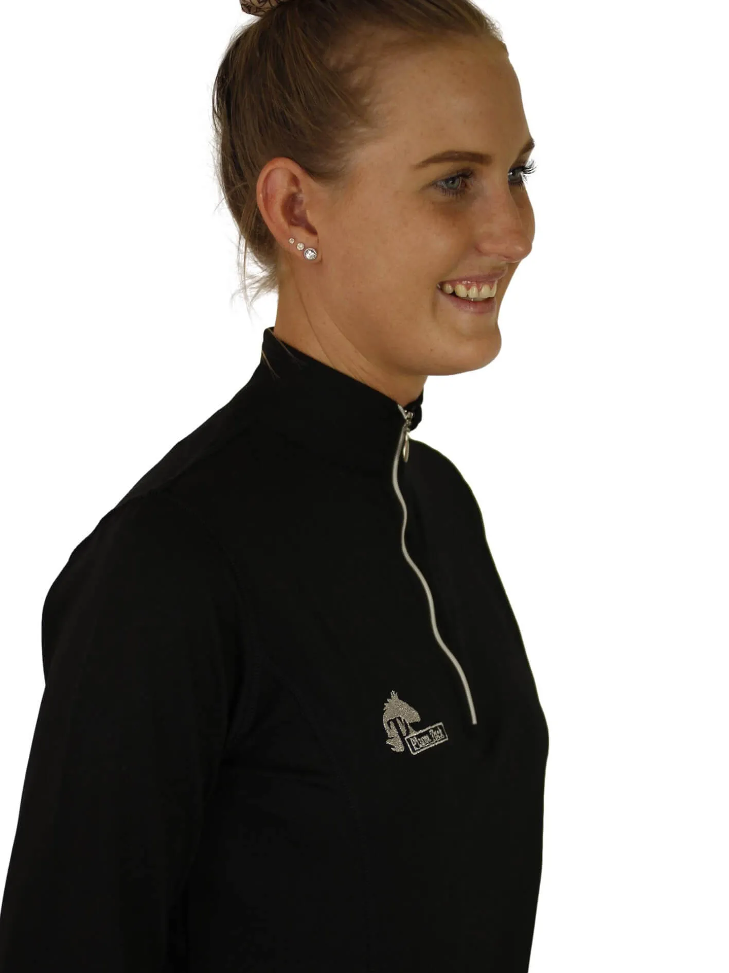 Ladies Cool Summer riding tops in black- Long sleeve