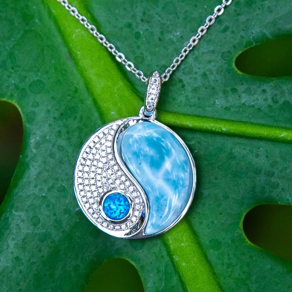 Larimar & Opal Yin & Yang Pendant