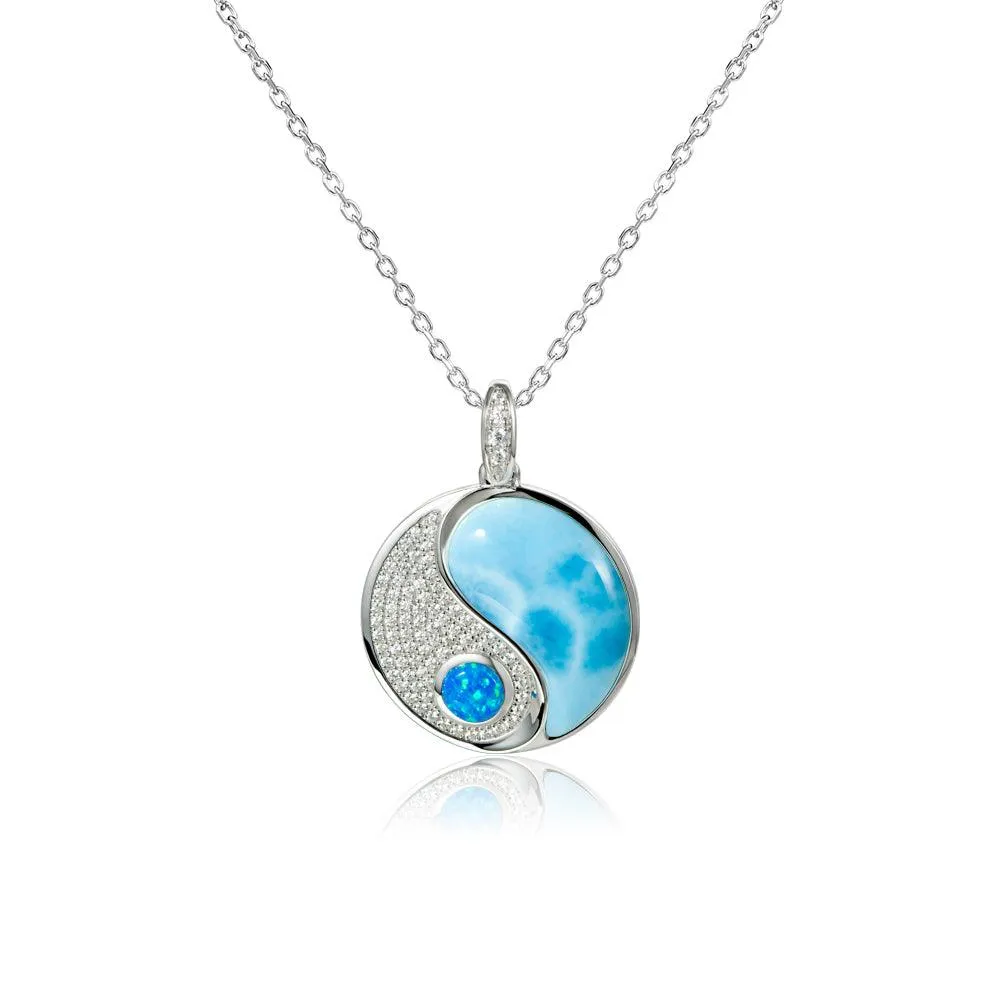 Larimar & Opal Yin & Yang Pendant