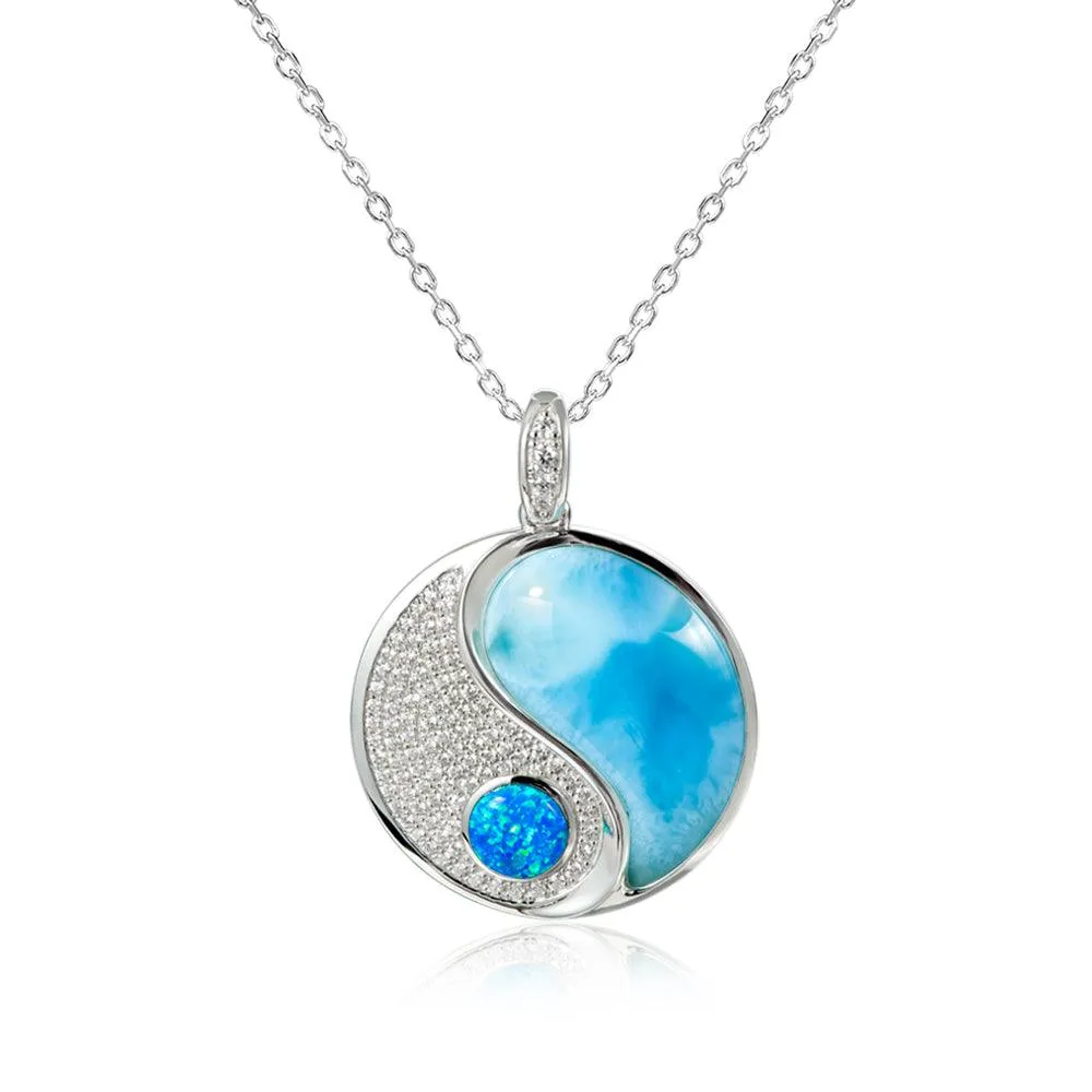 Larimar & Opal Yin & Yang Pendant