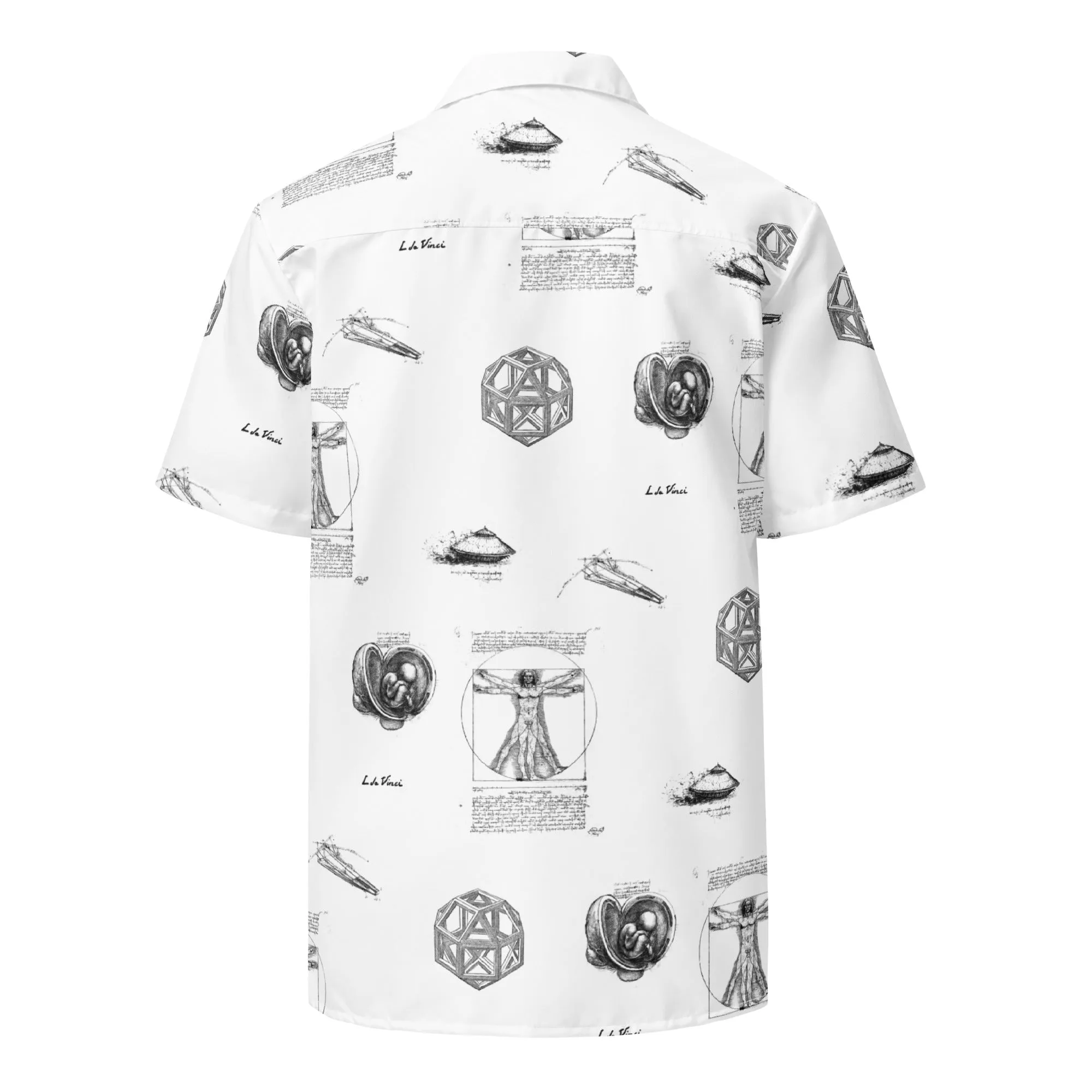 Leonardo Da Vinci Collage Unisex button shirt