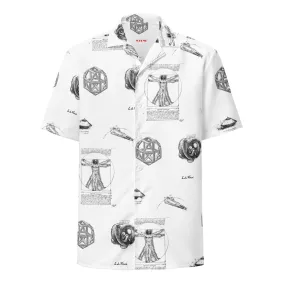 Leonardo Da Vinci Collage Unisex button shirt