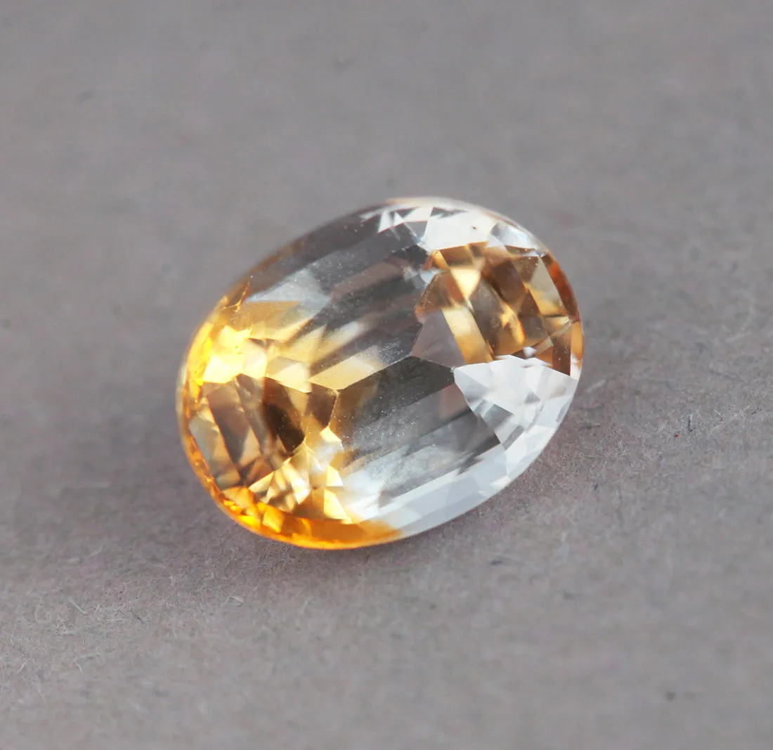 Loose 2.54 Ct Oval Yellow And Colorless Sapphire