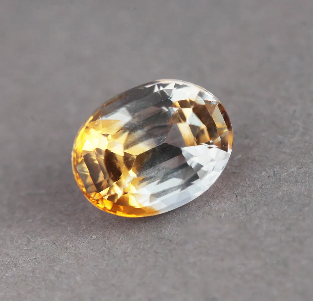 Loose 2.54 Ct Oval Yellow And Colorless Sapphire