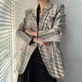 Marble stripe Wool Blazer Suit Coat