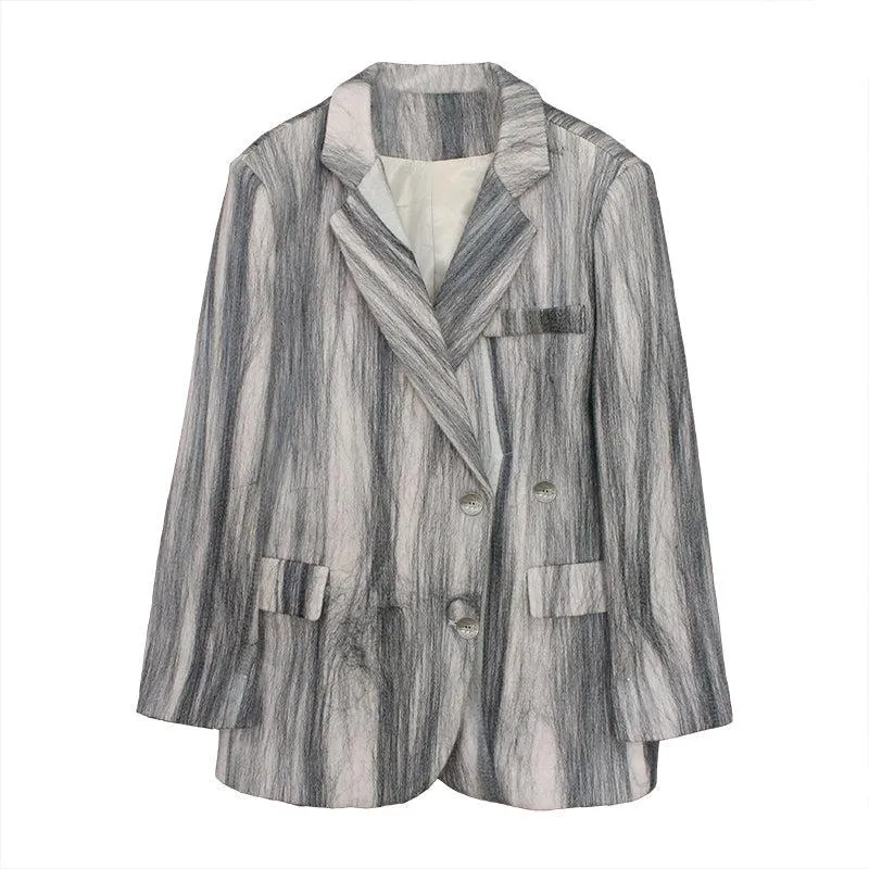 Marble stripe Wool Blazer Suit Coat