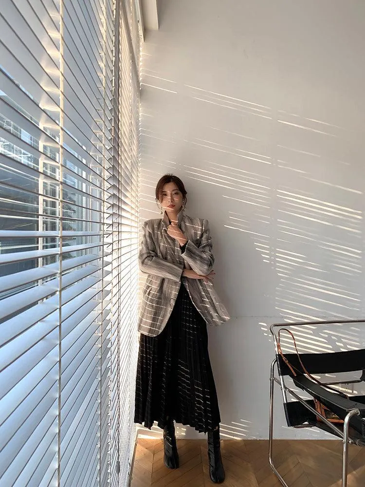 Marble stripe Wool Blazer Suit Coat