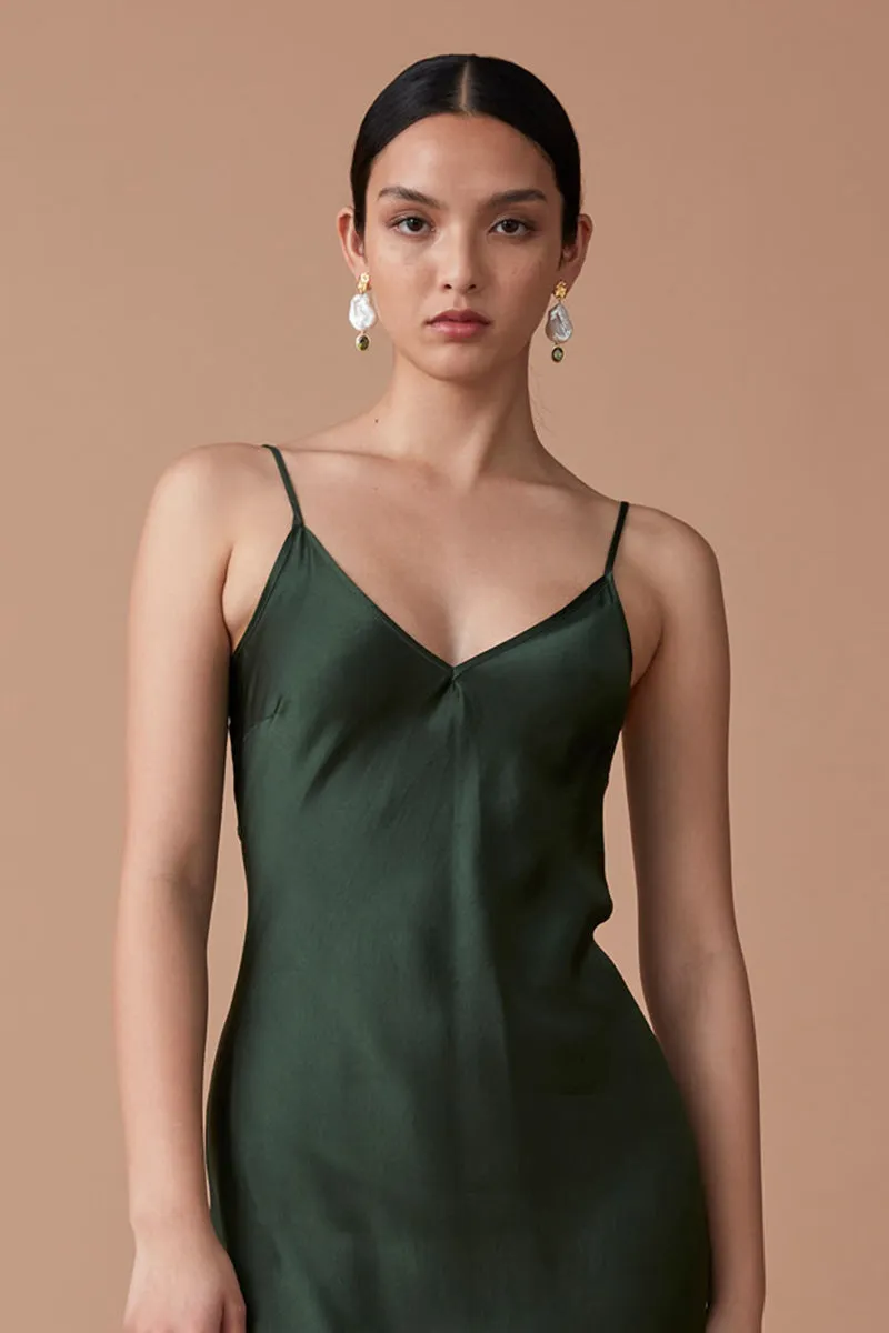 MASTANI SLIP DRESS - DEEP EMERALD