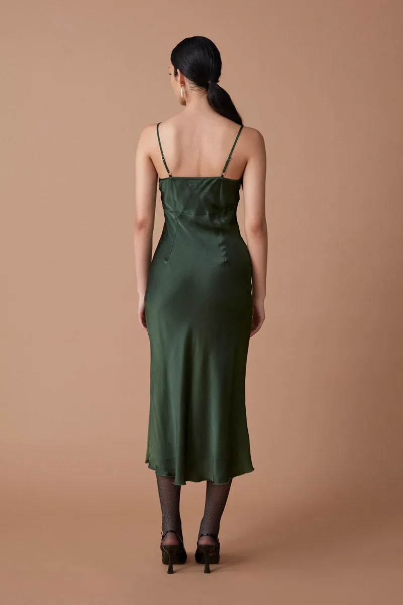 MASTANI SLIP DRESS - DEEP EMERALD