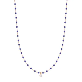 Mini Gigi Lapis necklace, Rose Gold 1 Diamond, 15.7"