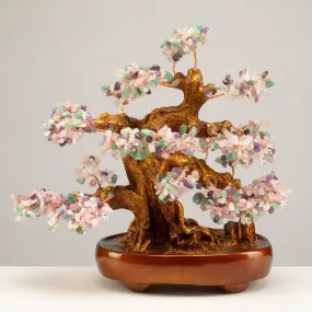 Multi-Gemstone Bonsai Tree of Life with 1,251 Natural Gemstones