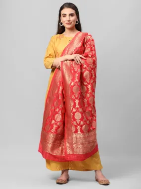 Mustard Ornamental Printed Kurta Palazzo Dupatta