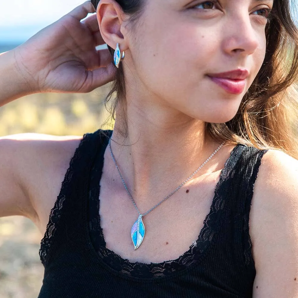 Opal Maile Leaf Earrings