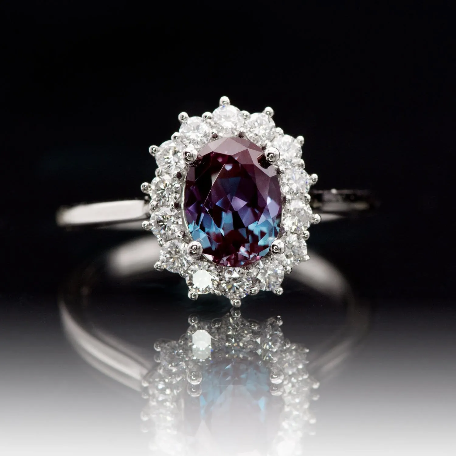 Oval Cut Lab Created Alexandrite Gemstone