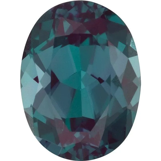 Oval Cut Lab Created Alexandrite Gemstone