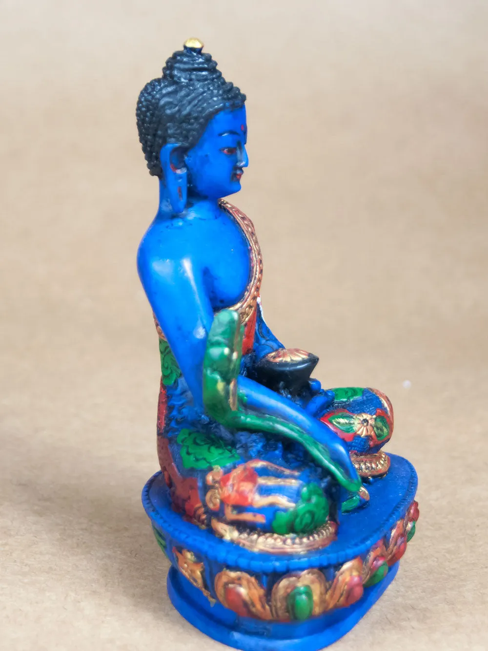 Painted Ceramic Medicine Buddha Statue