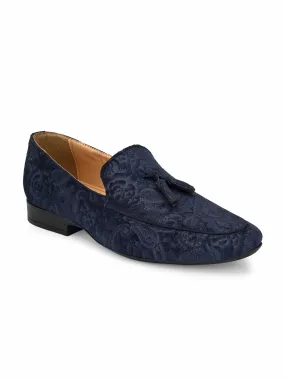 Paisley Print Blue Loafers