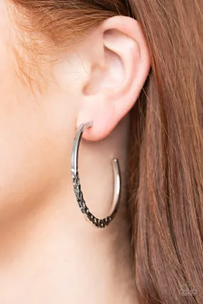 Paparazzi Imprinted Intensity Silver Hoop Earrings