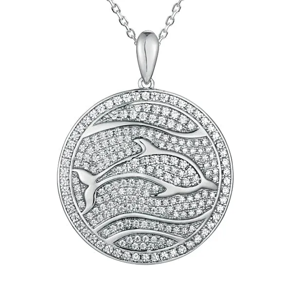 Pavé Dolphin Medallion