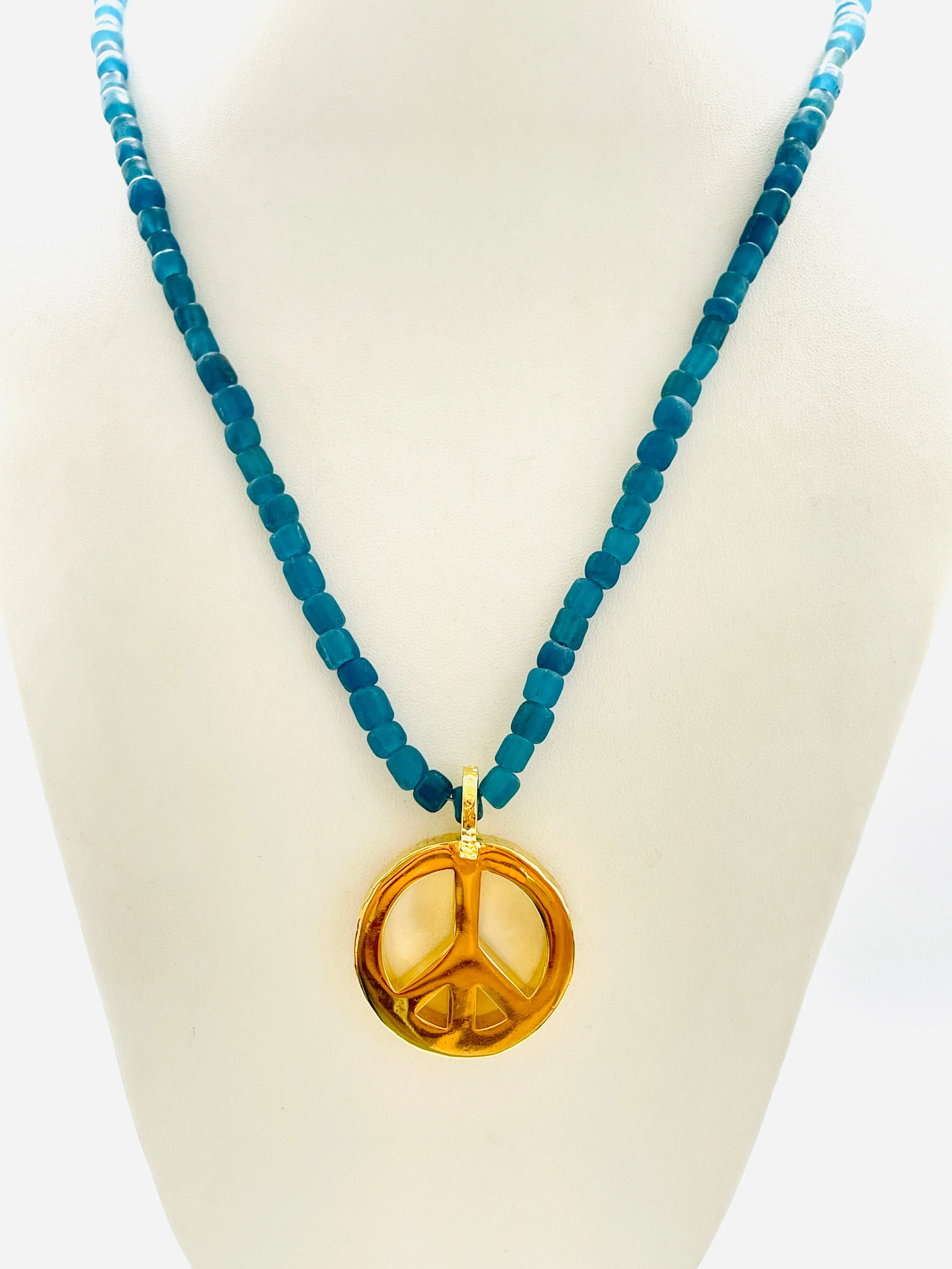 Peace Necklace with Sea-glass