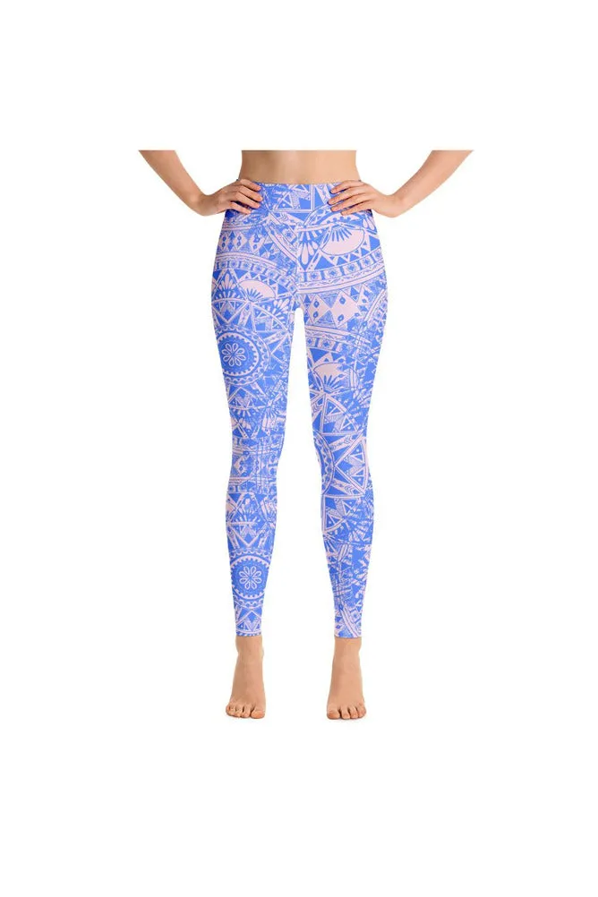 Pink & Blue Mandala Yoga Leggings