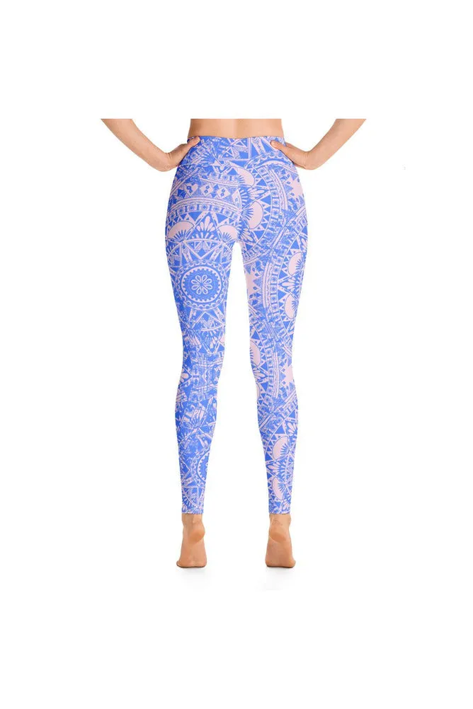 Pink & Blue Mandala Yoga Leggings