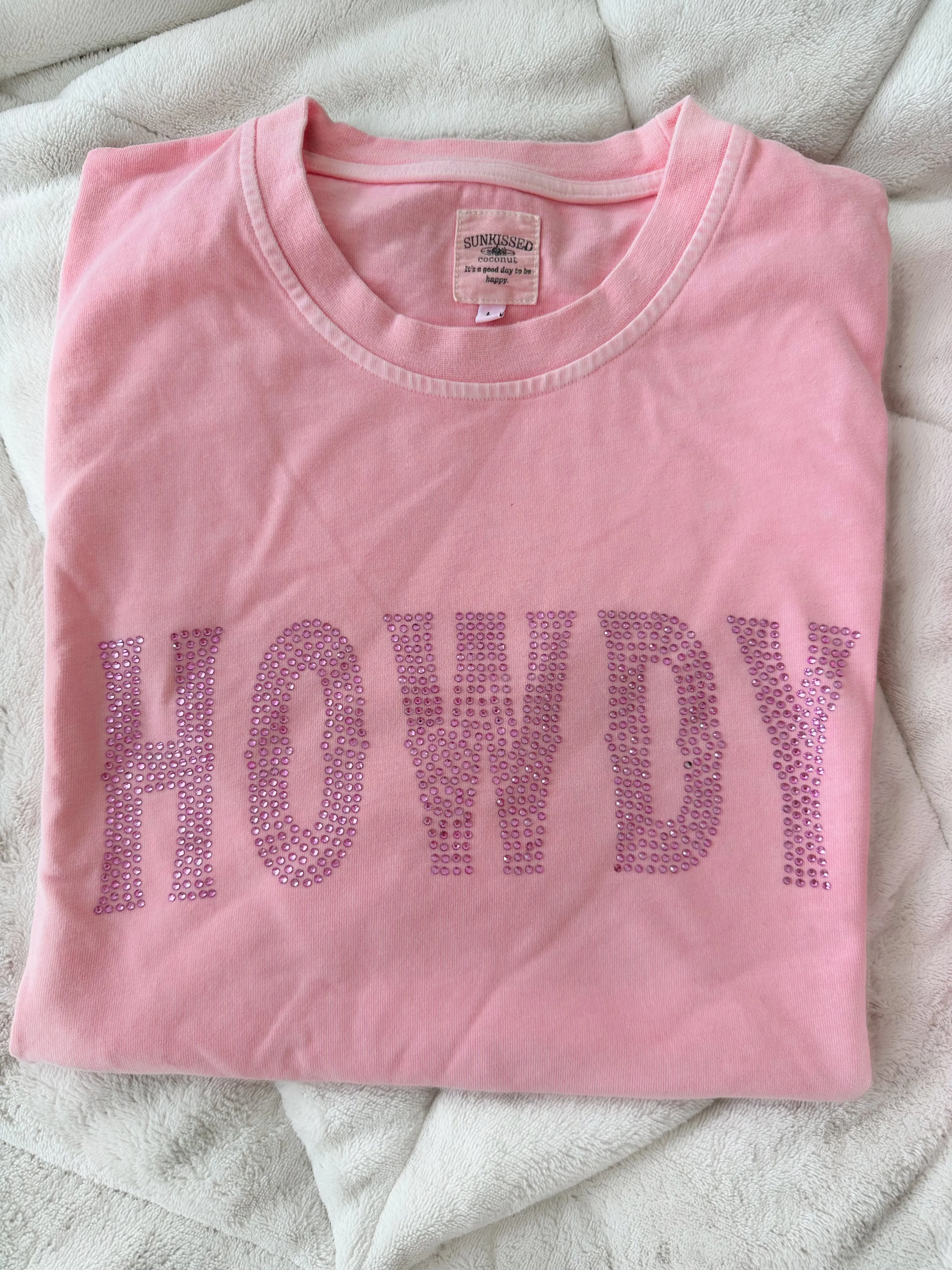 PINK RHINESTONE HOWDY TEE