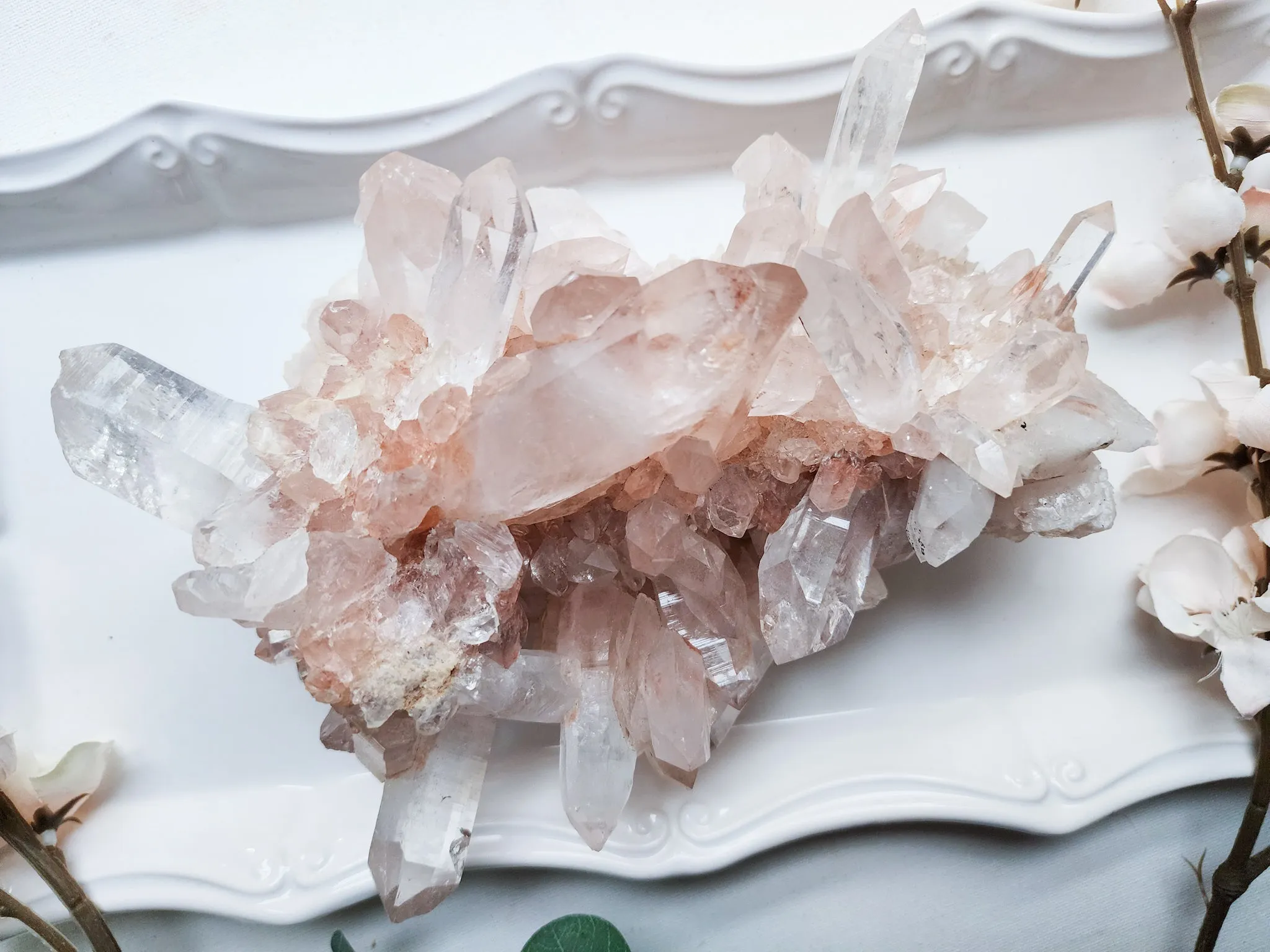 Pink Samadhi Quartz Cluster