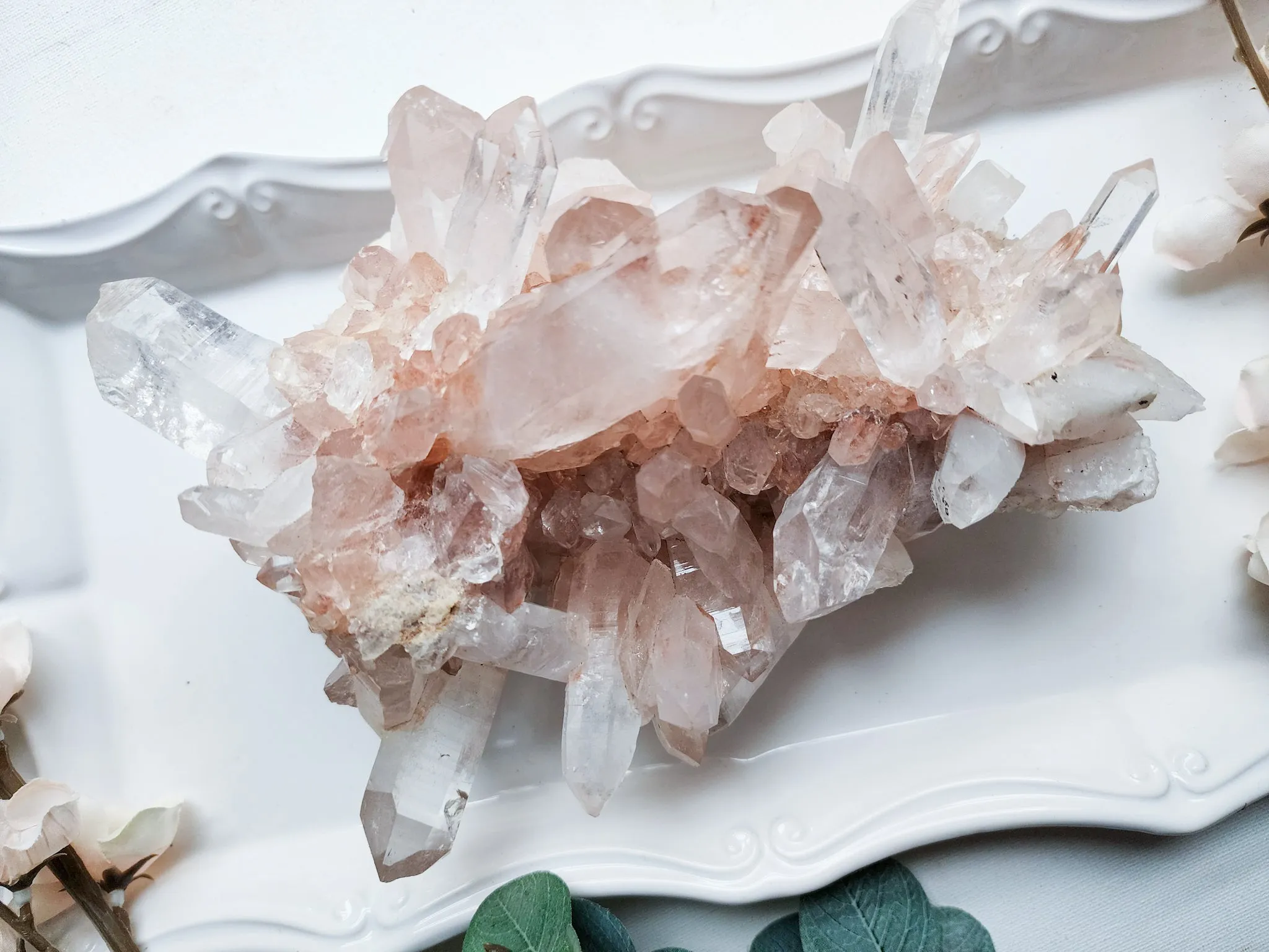 Pink Samadhi Quartz Cluster