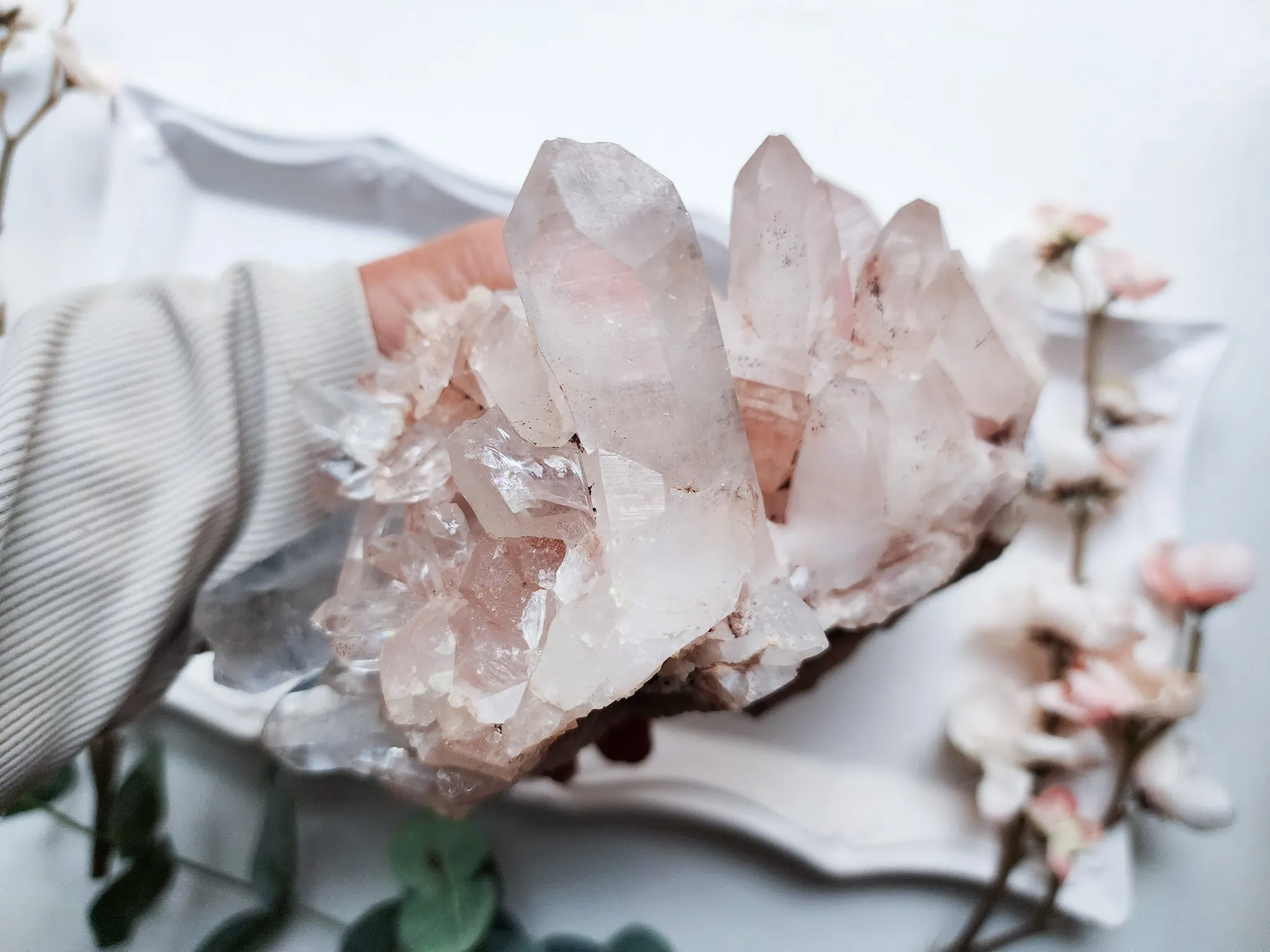 Pink Samadhi Quartz Cluster