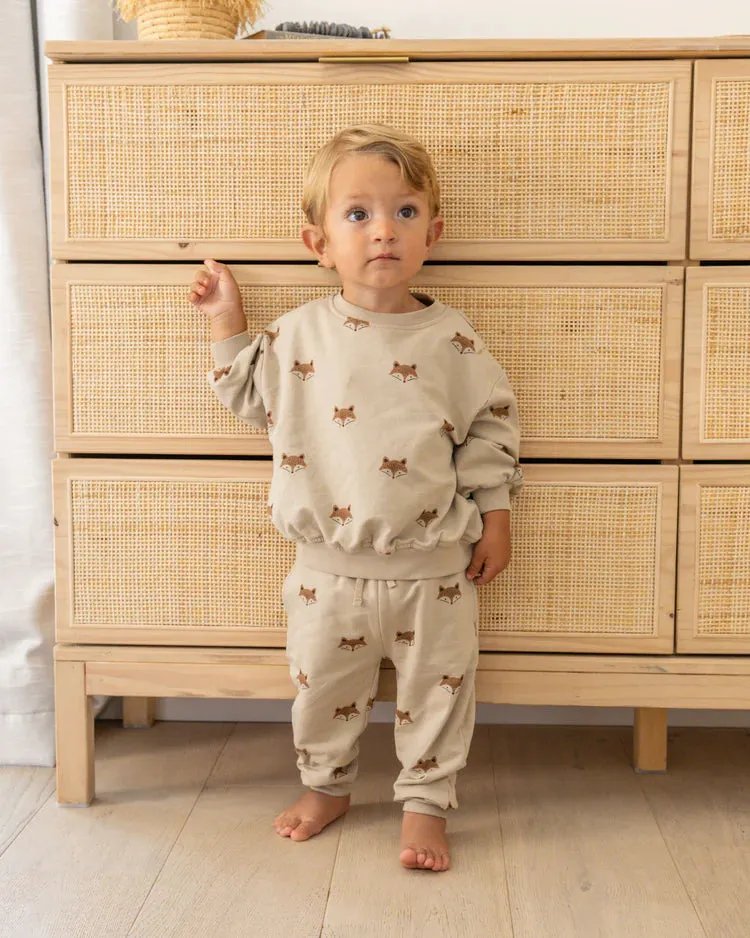 Quincy Mae - Foxes Relaxed Fleece Sweatshirt LAST ONE 3-6m