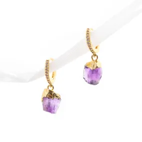 Raw Amethyst Earrings