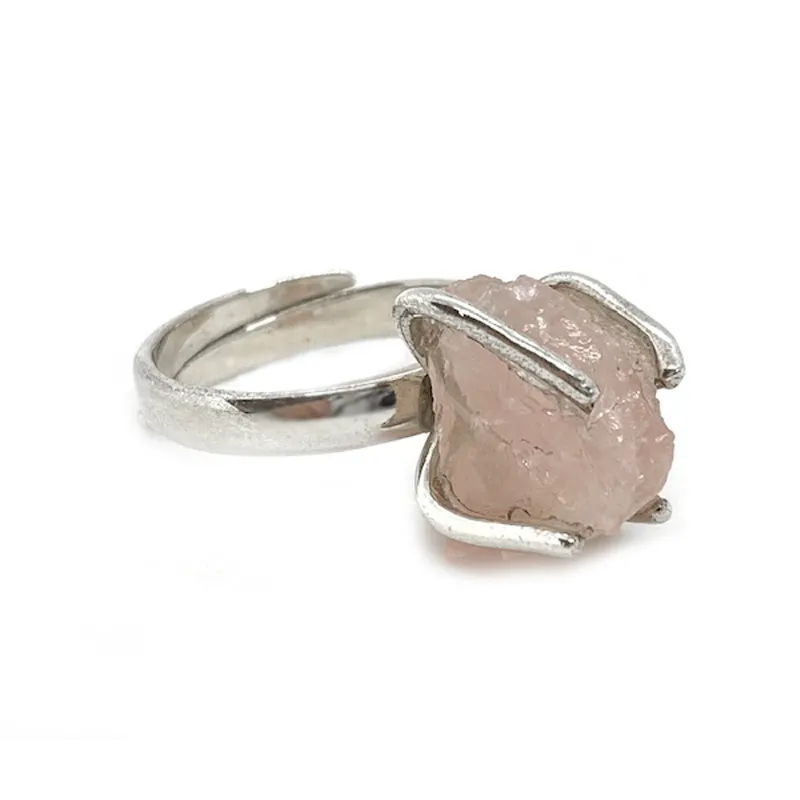 Raw Rose Quartz Boho Ring