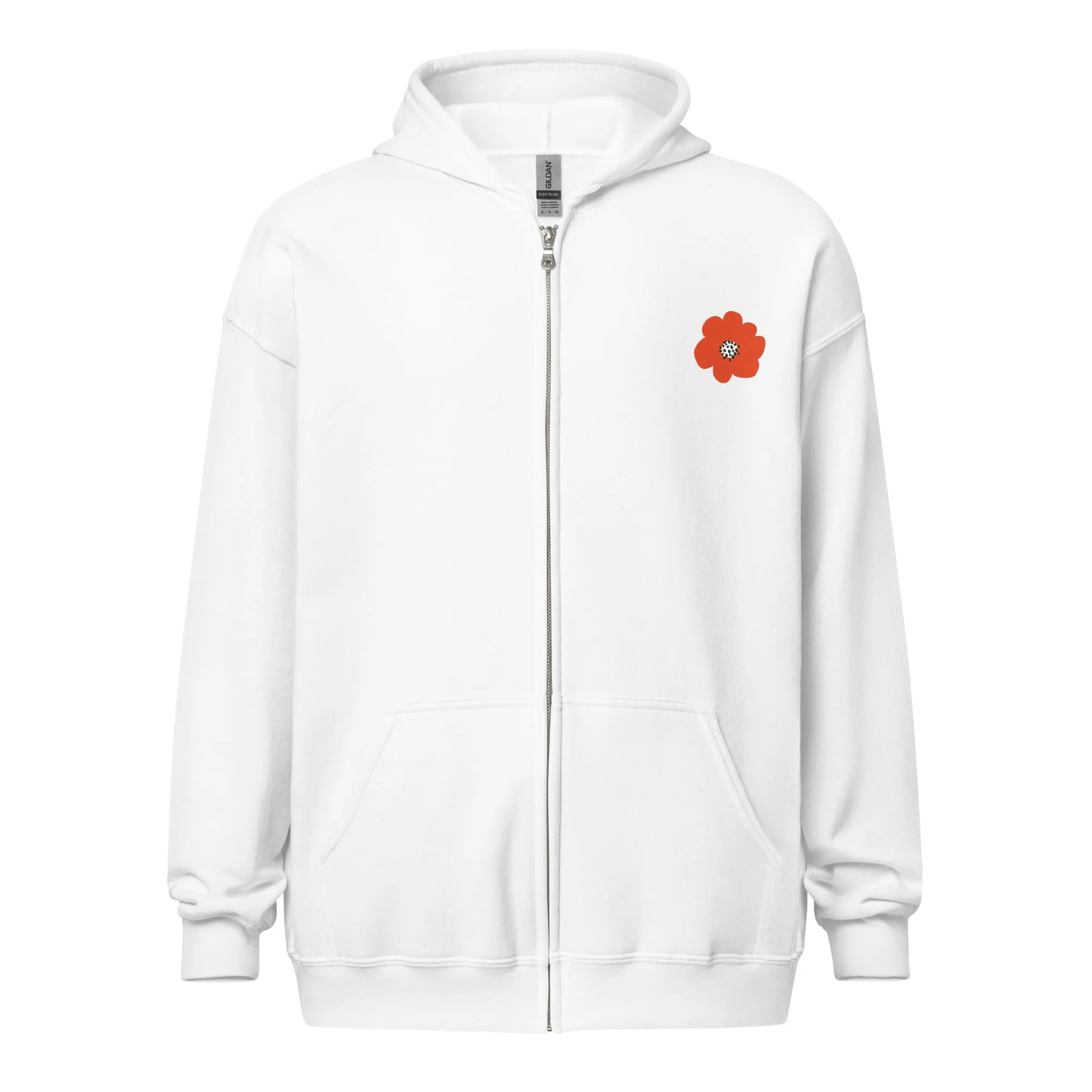 Red Flower Unisex Zip Hoodie