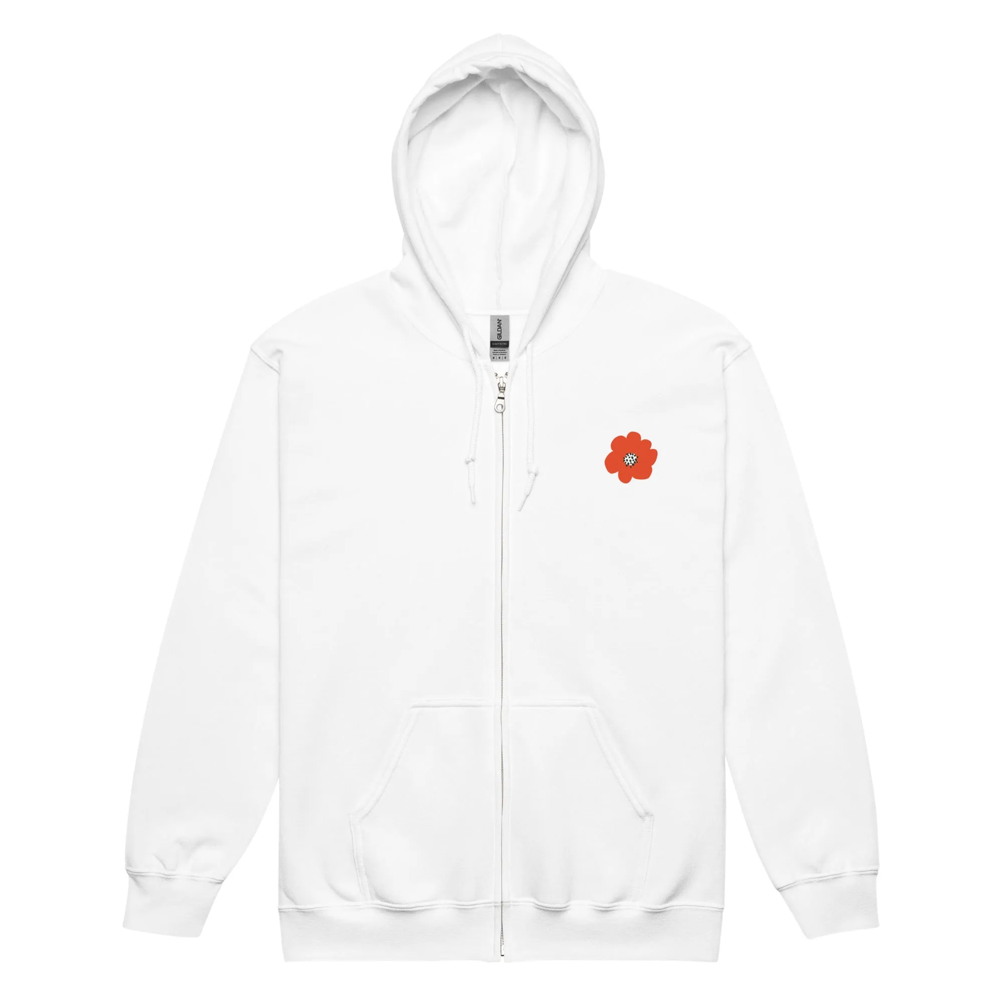 Red Flower Unisex Zip Hoodie