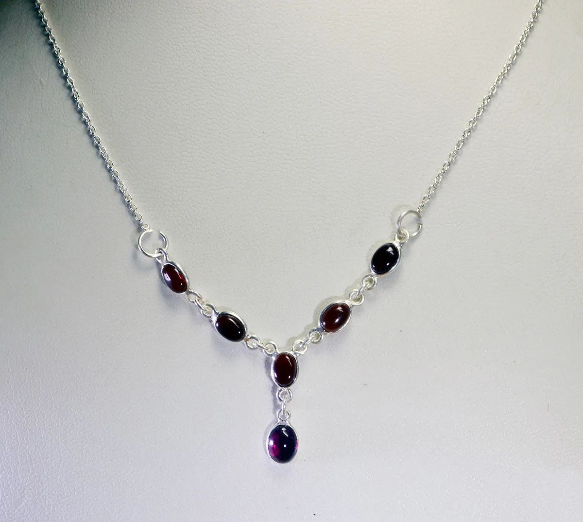 regular 925 Solid Sterling Silver excellent Natural Red Necklace gift UK