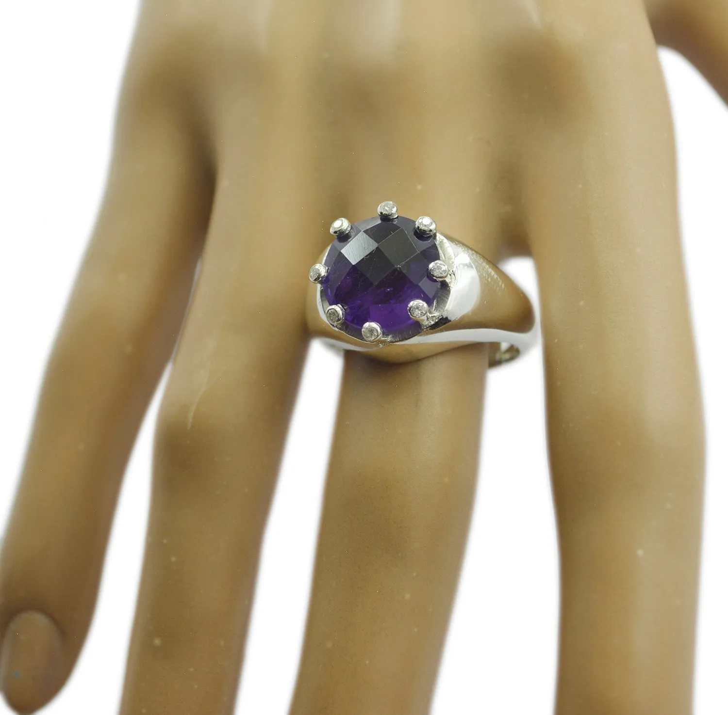 Riyo Cunning Stone Amethyst 925 Sterling Silver Ring Fine Seller