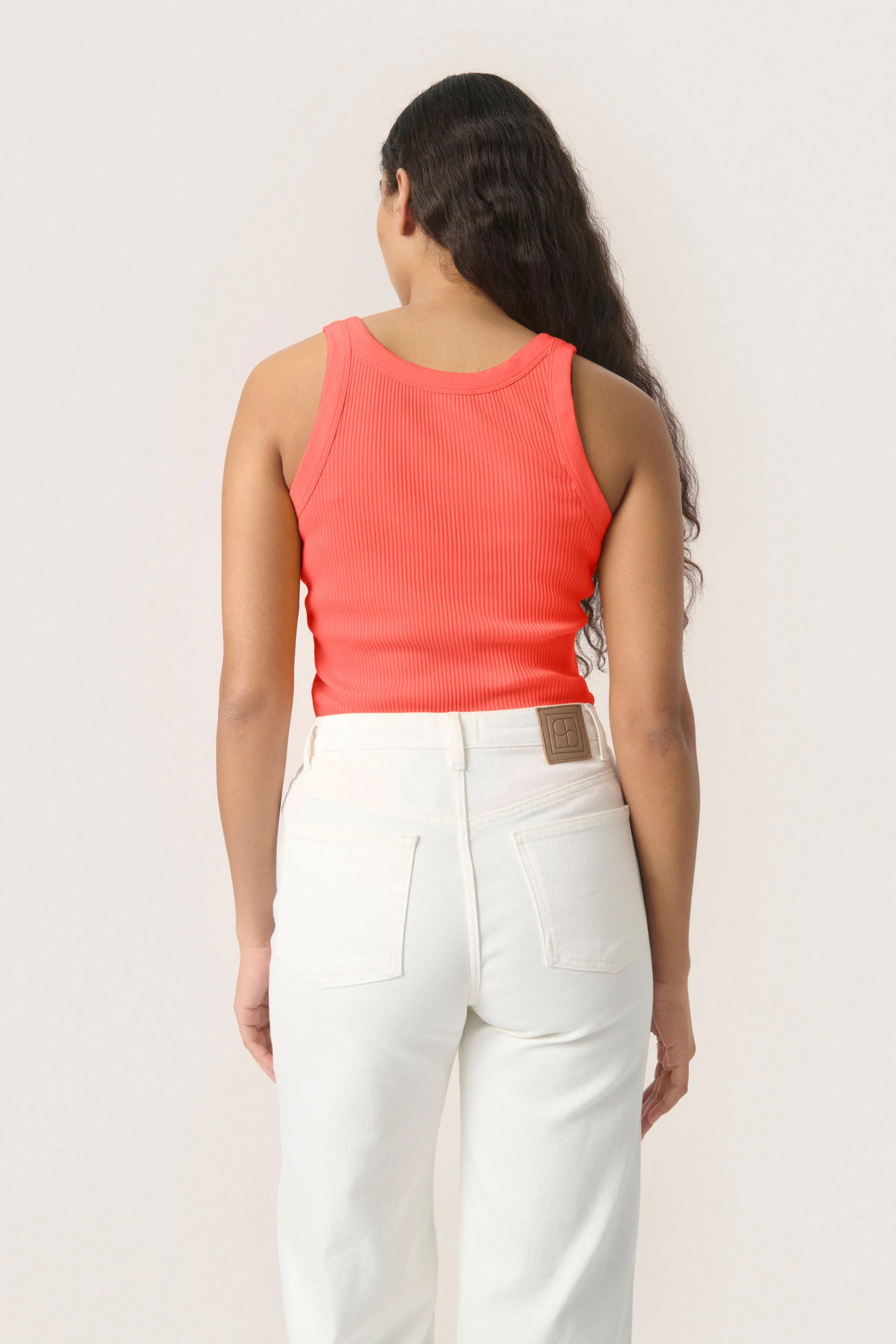 Simone Tank Top - Hot Coral