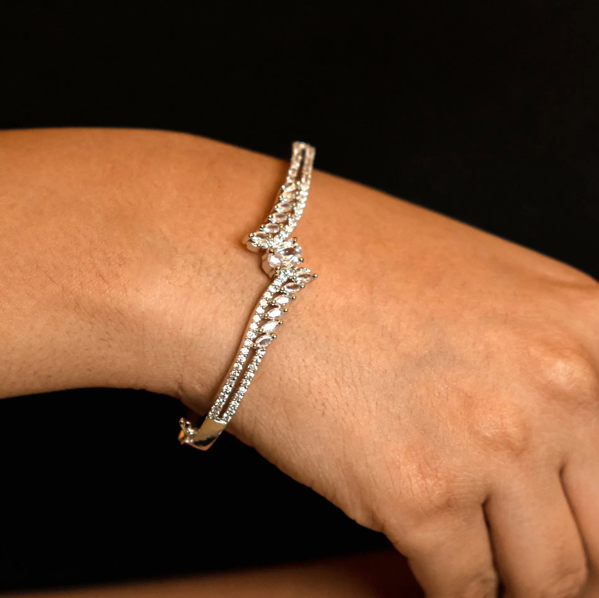 Sparkling White Rhodium Bracelet